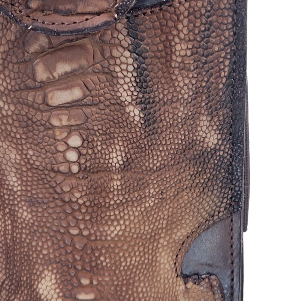 New. Western Cellphone Case. Genuine Ostrich Foot and Cow Leather. Handmade - Picture 6 of 7